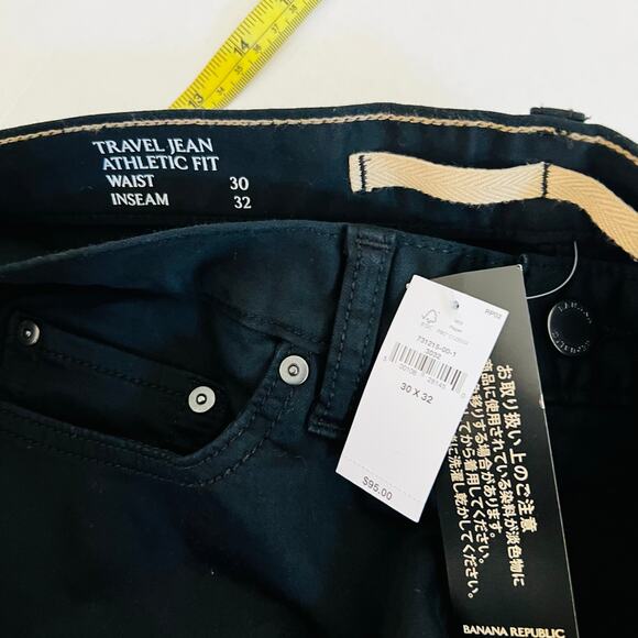 Banana Republic Men’s Athletic Fit Travel Jeans Size 30X32 NWT Black - Picture 5 of 6